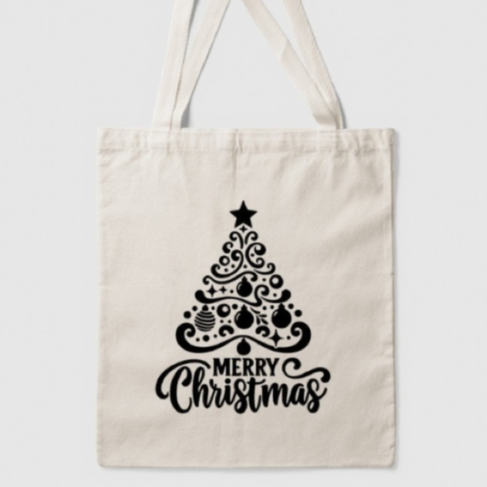 Merry Christmas Christmas Tree Tote Bag